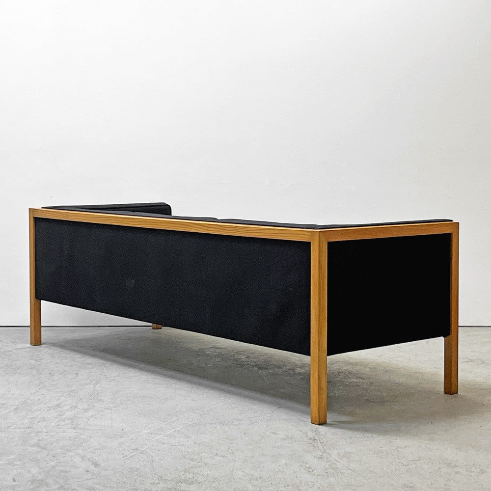 ハーマンミラー Herman Miller ネルソンキューブ 3pソファ Nelson Cube Sofa オーク無垢材 ファブリック ブラック ジョージネルソン George Nelson ●