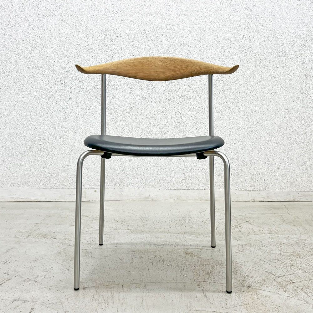 カールハンセン＆サン Carl Hansen & Son CH88P ダイニングチェア オーク材 本革 ハンス J. ウェグナー スチールレッグ デンマーク 北欧家具 美品  〓