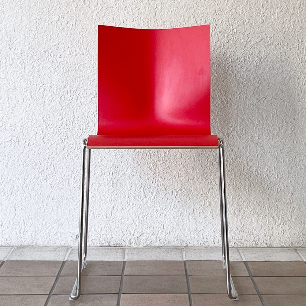 エンゲルブレヒト Engelbrechts チャリック CHAIRIK 107 ダイニングチェア スタッキング そり足 レッド 未使用品 デンマーク A ◇