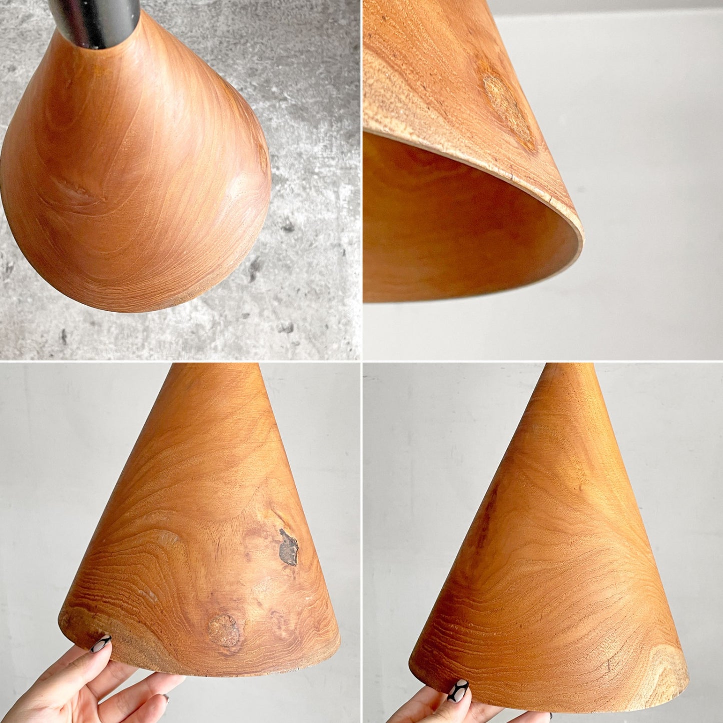ダリールズ Dareels コーンウッドハンギングランプ CONE WOOD HANGING LAMP チーク古材×スチール ペンダントライト 円錐 ■