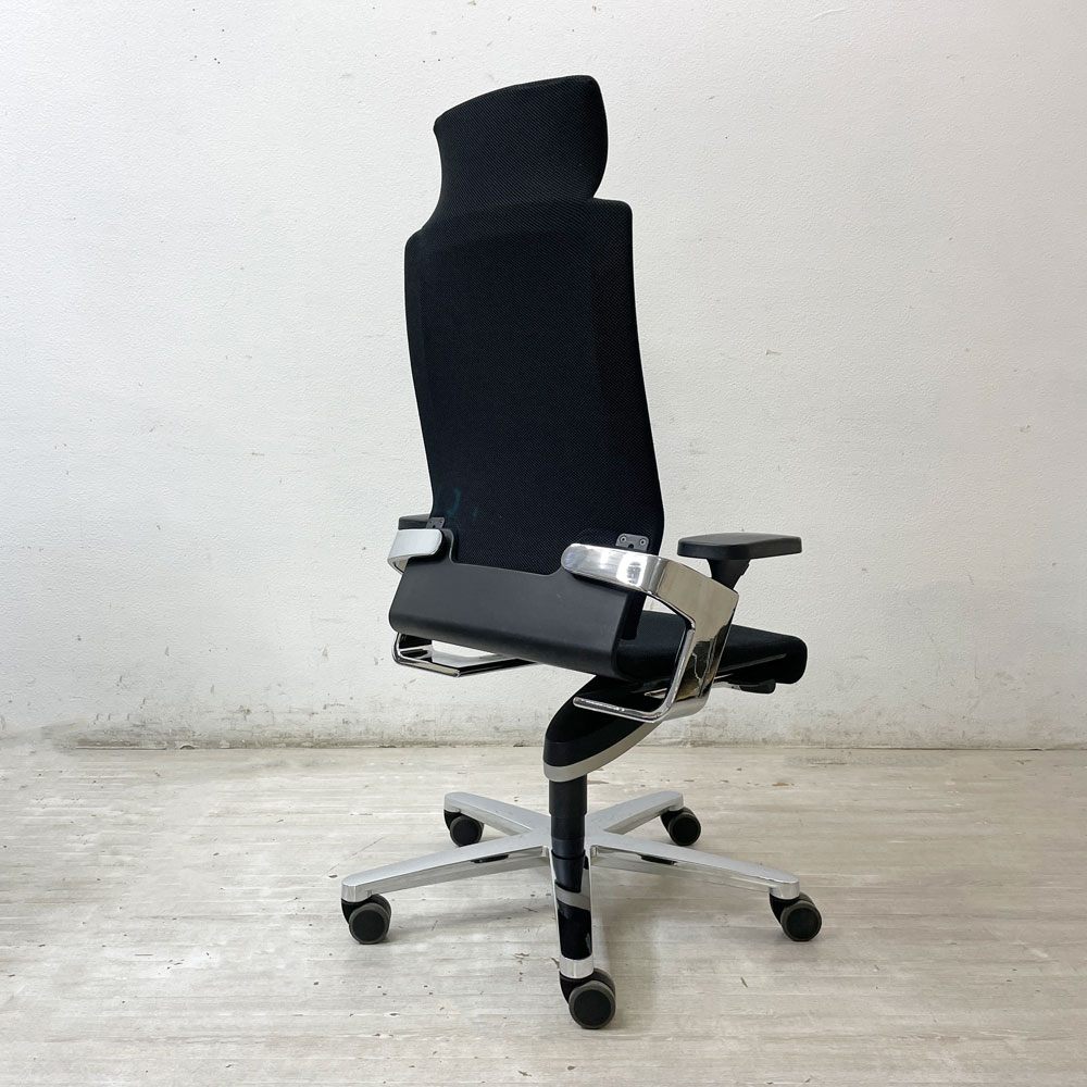 ウィルクハーン Wilkhahn オン チェア ON Chair ハイバック アームチェア ファブリック ヘッドレスト付 オフィスチェア ●