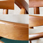 ウッドユウライクカンパニー WOOD YOU LIKE COMPANY アイチェア AI CHAIR ハーフアームチェア チェリー無垢材 クッションタイプ グリーンファブリック 座面張替済 ◎