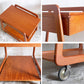 シカモブラー Sika Mobler ビンテージ vintage ソーイングワゴン トロリー キャスター付き チーク材 デンマーク 北欧家具 ■