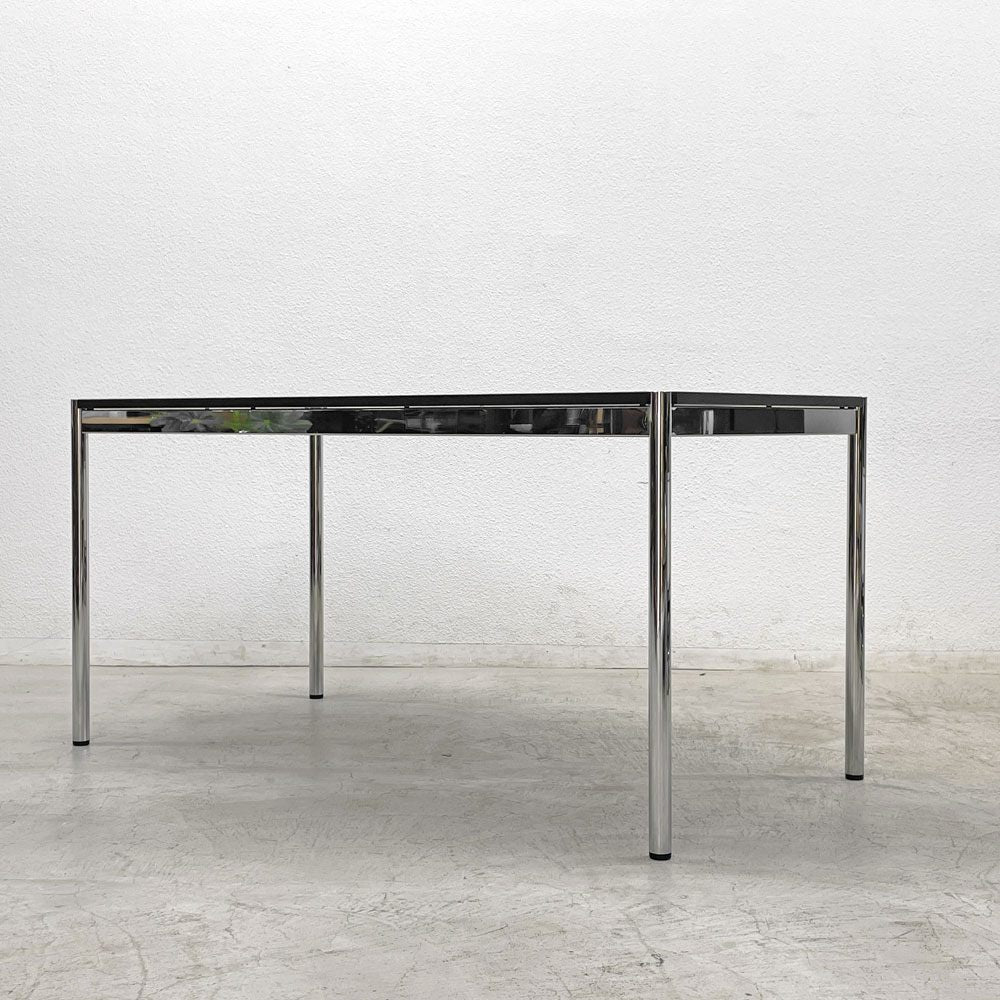 USMモジュラーファニチャー USM Haller USMハラーテーブル ワーキングデスク ダイニングテーブル グラファイトグレーリノリウム W150×D75×H74cm アジャスター 〓