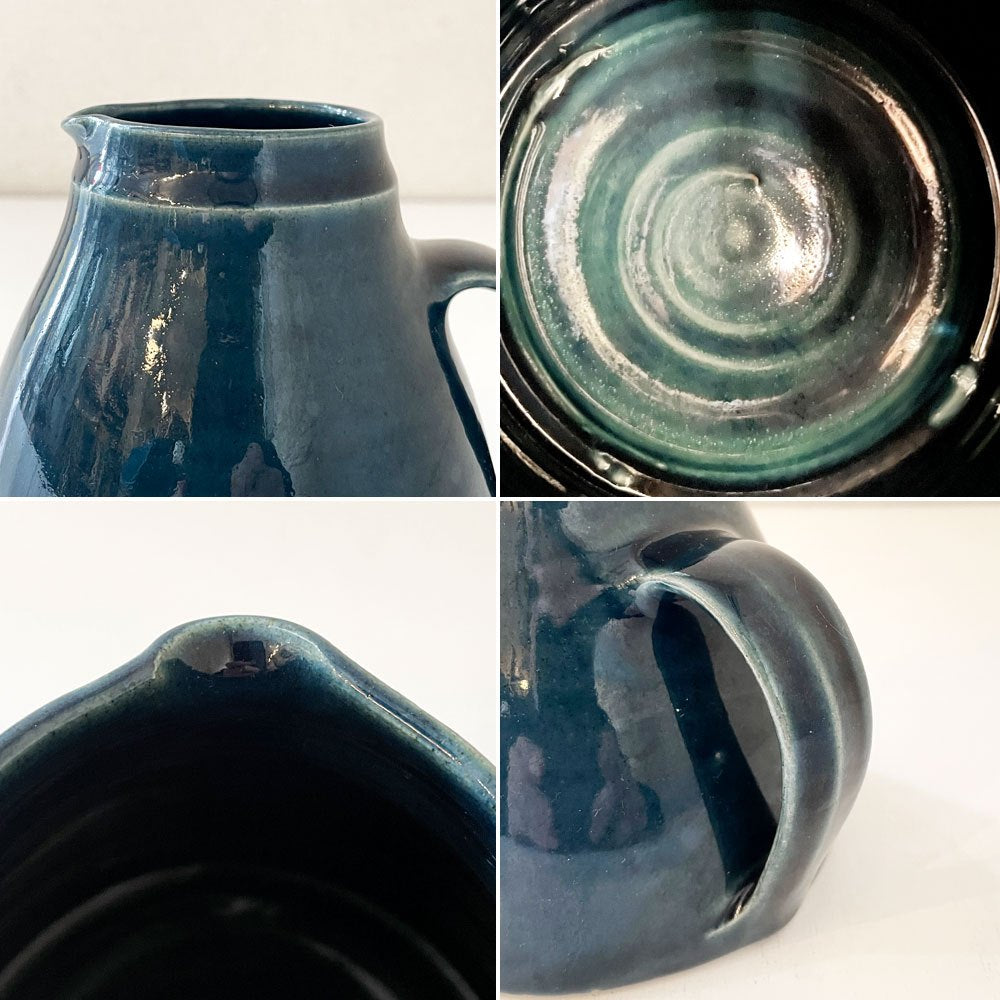 マーガレットハウエル MARGARET HOWELL MHL × ニコラ・タッシー NICOLA TASSIE スモールジャグ 陶製ピッチャー ネイビー系 定価￥27,000- ◎