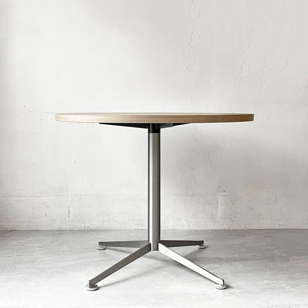 モダンデザイン ラウンド カフェテーブル Round CafeTable ダイニングテーブル Φ90㎝ スチールレッグ アジャスター付き ★