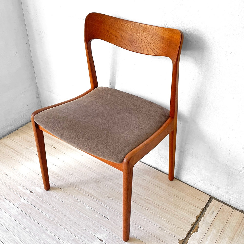 デンマークビンテージ Danish Vintage チーク材 ダイニングチェア デンマーク ファブリック 北欧家具 B ★