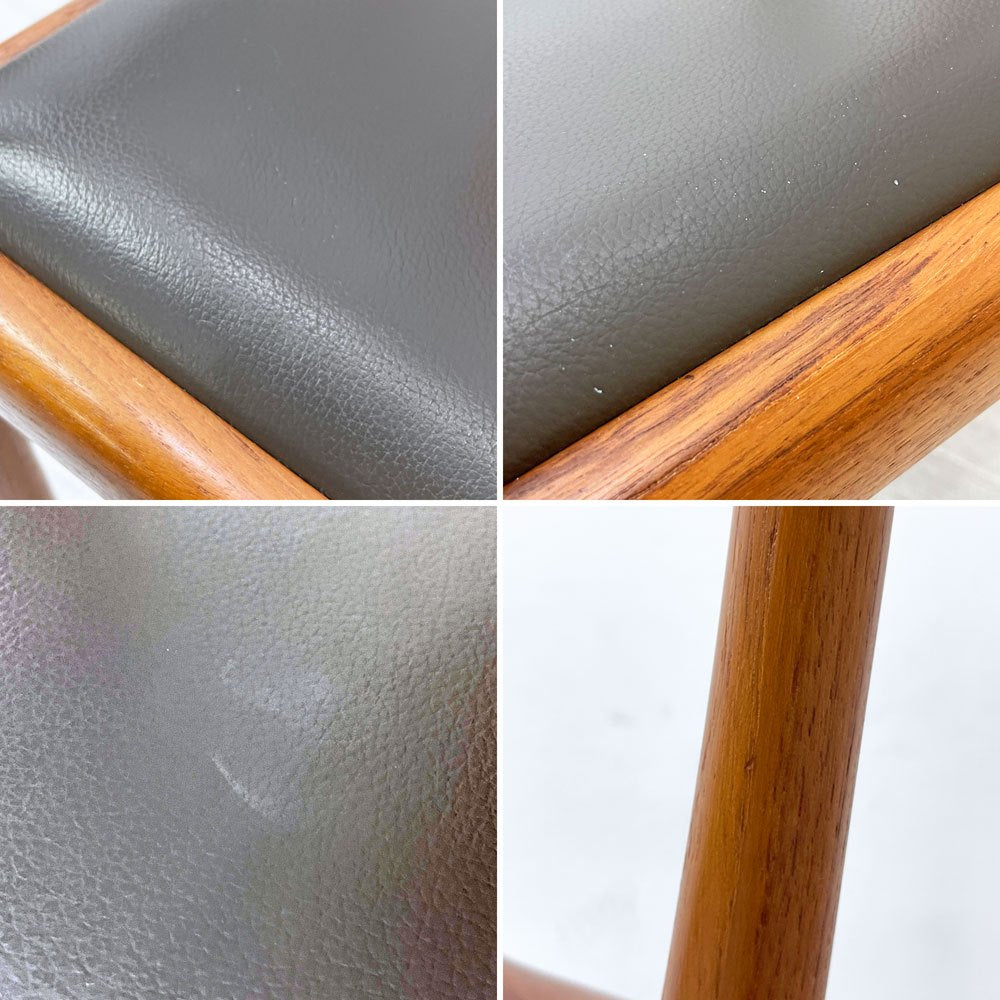 家具蔵 KAGURA ヴィンテージⅡ VINTAGEⅡ アームチェア ダイニングチェア チーク無垢材 本革 クッション座面 クラフト家具 国産家具 希少 B ●
