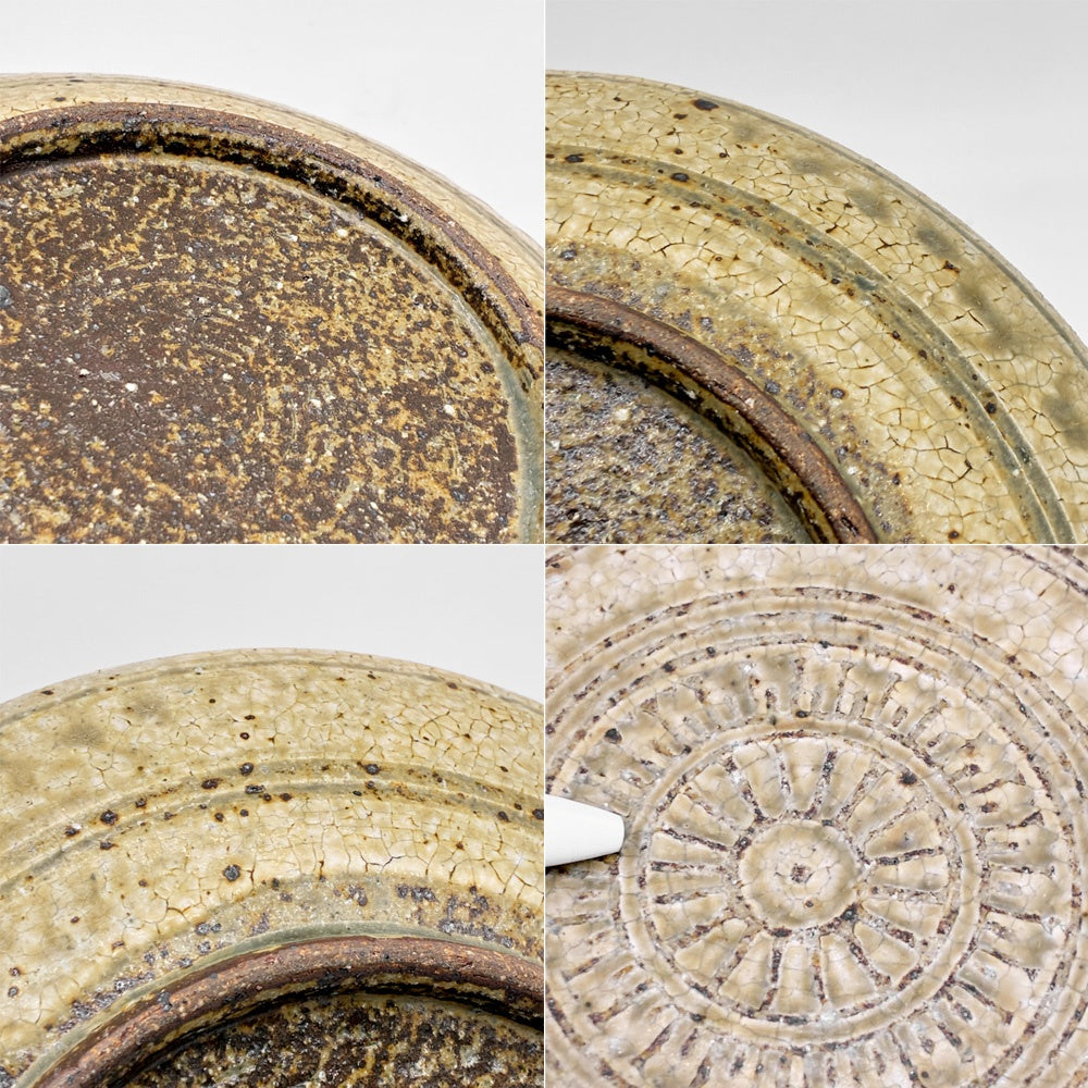 叶谷真一郎 三島深皿 Φ19cm プレート お皿 象嵌技法 現代作家 ●