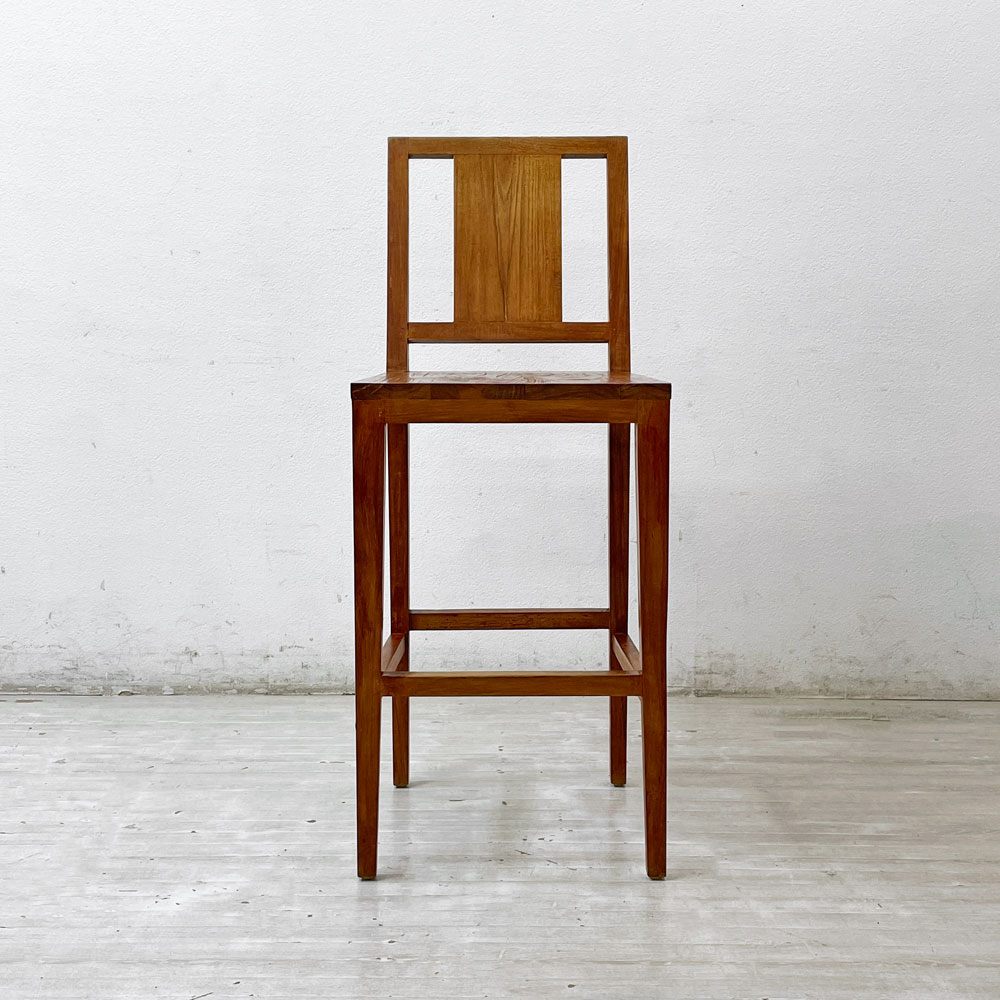 チーク 無垢材 teak wood ハイチェア カウンターチェア OLD JAVA アジアン スタイル A ●