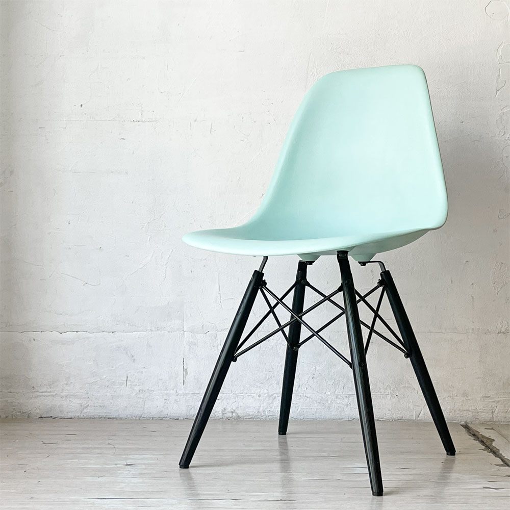 ハーマンミラー HermanMiller サイドシェルチェア ドゥエルレッグ DSW アクアスカイ × エボニー ポリプロピレン製 2017年製 イームズ ミッドセンチュリー ★