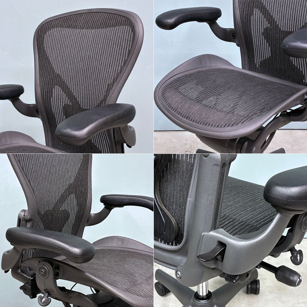 ハーマンミラー Herman Miller アーロンチェア スタンダード Bサイズ ポスチャーフィット グラファイトベース フル装備 ビル・スタンフ＆ドン・チャドウィック ◎