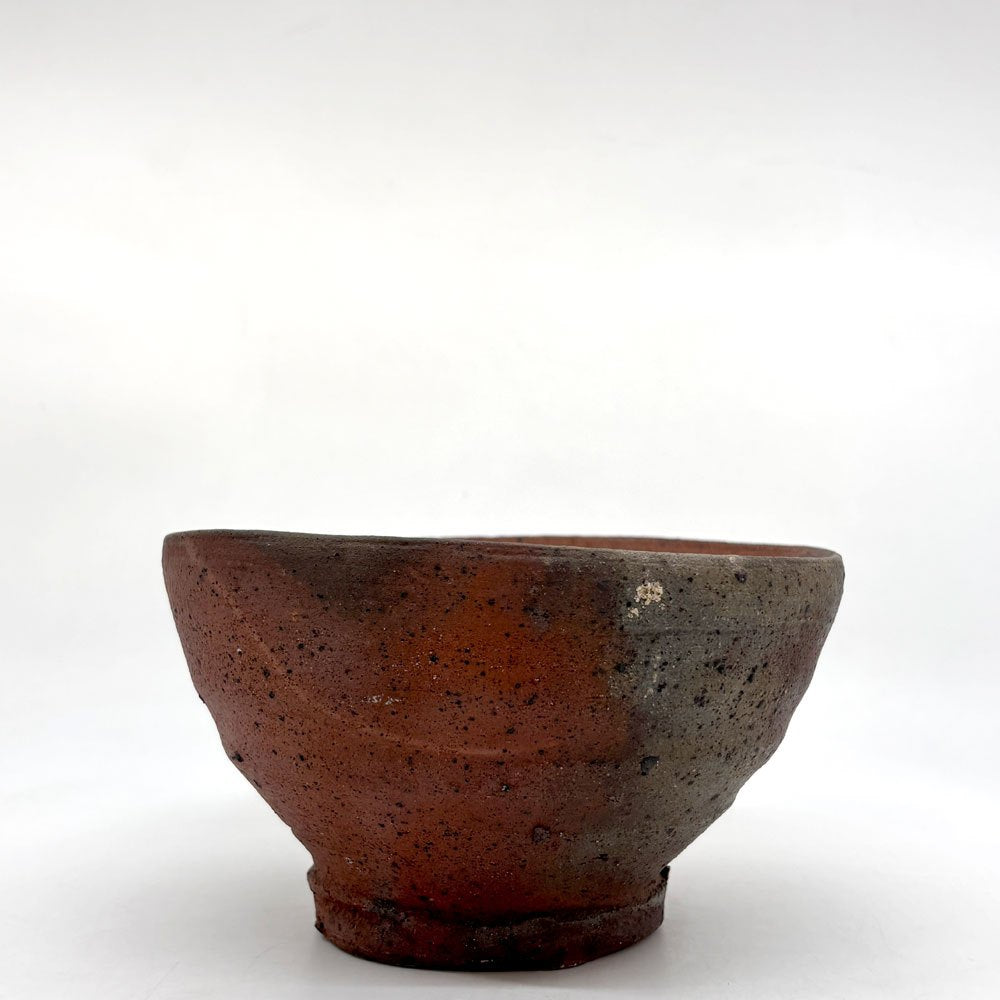森岡成好 南蛮焼締 碗 鉢 ボウル15.5cm 陶芸家 現代作家 B ●