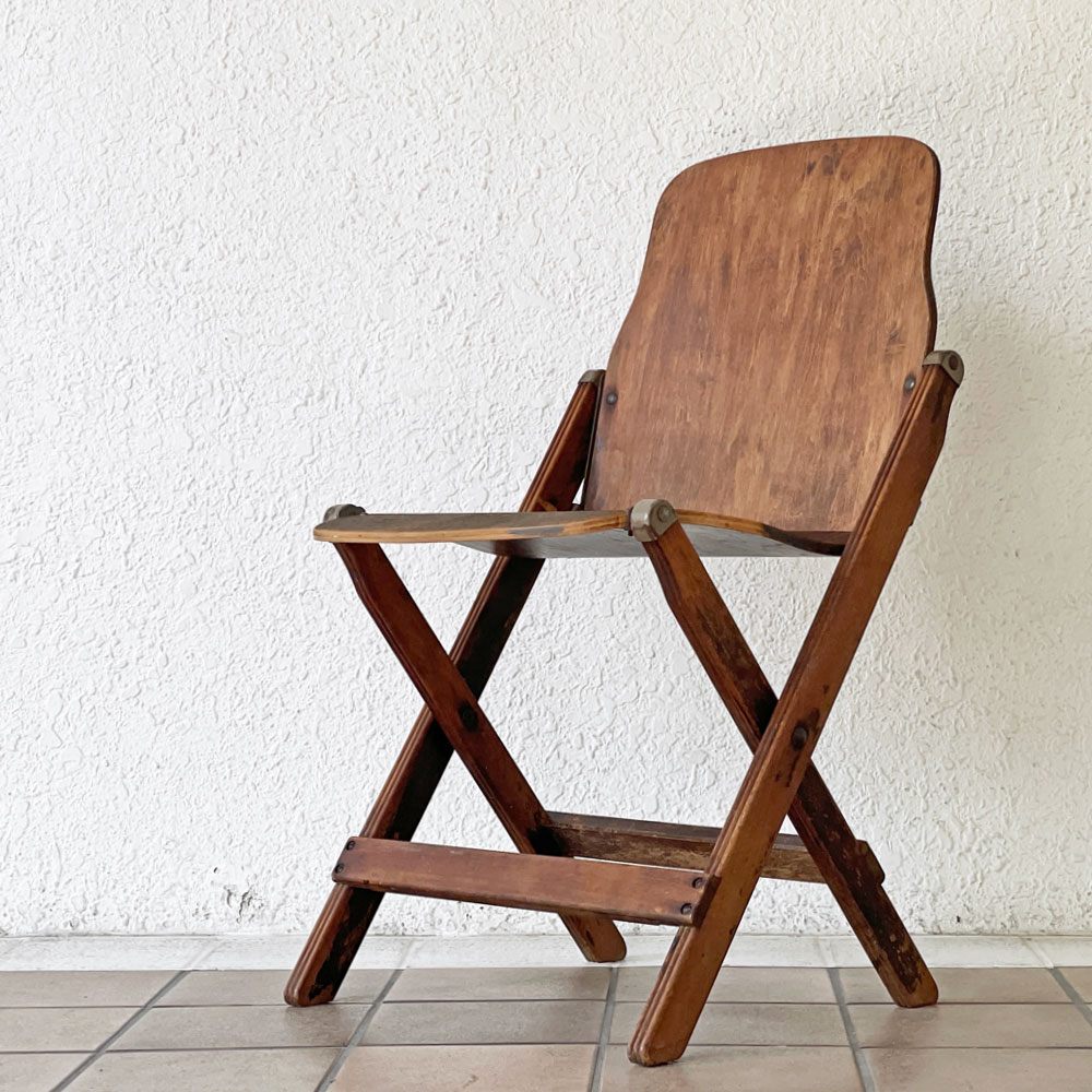 アメリカンシーティングカンパニー AMERICAN SEATING COMPANY フォールディングチェア 折り畳み USビンテージ インダストリアル ◇