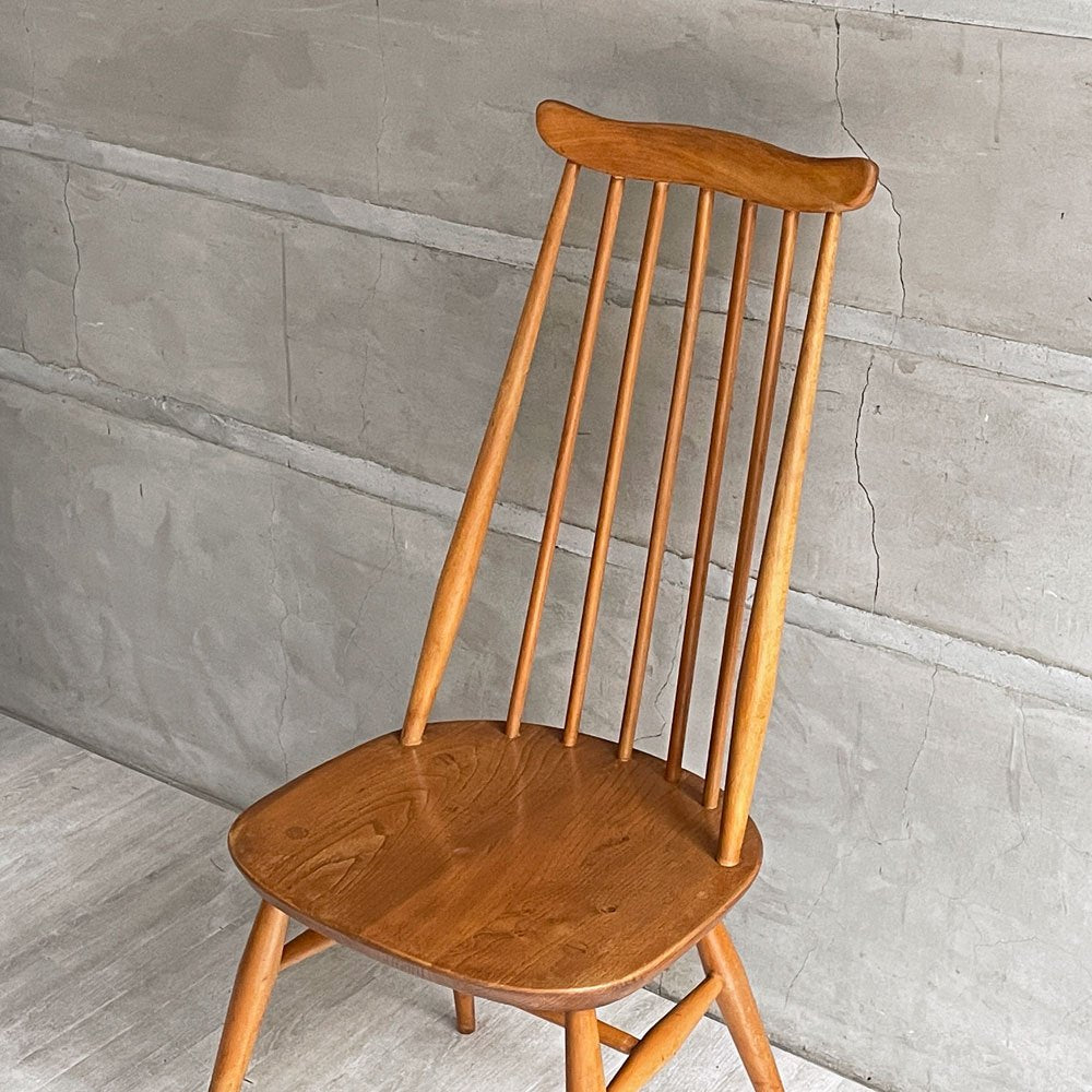 アーコール Ercol ゴールドスミス ダイニングチェア コロニアル ハイバック スティックバック エルム材 ♪