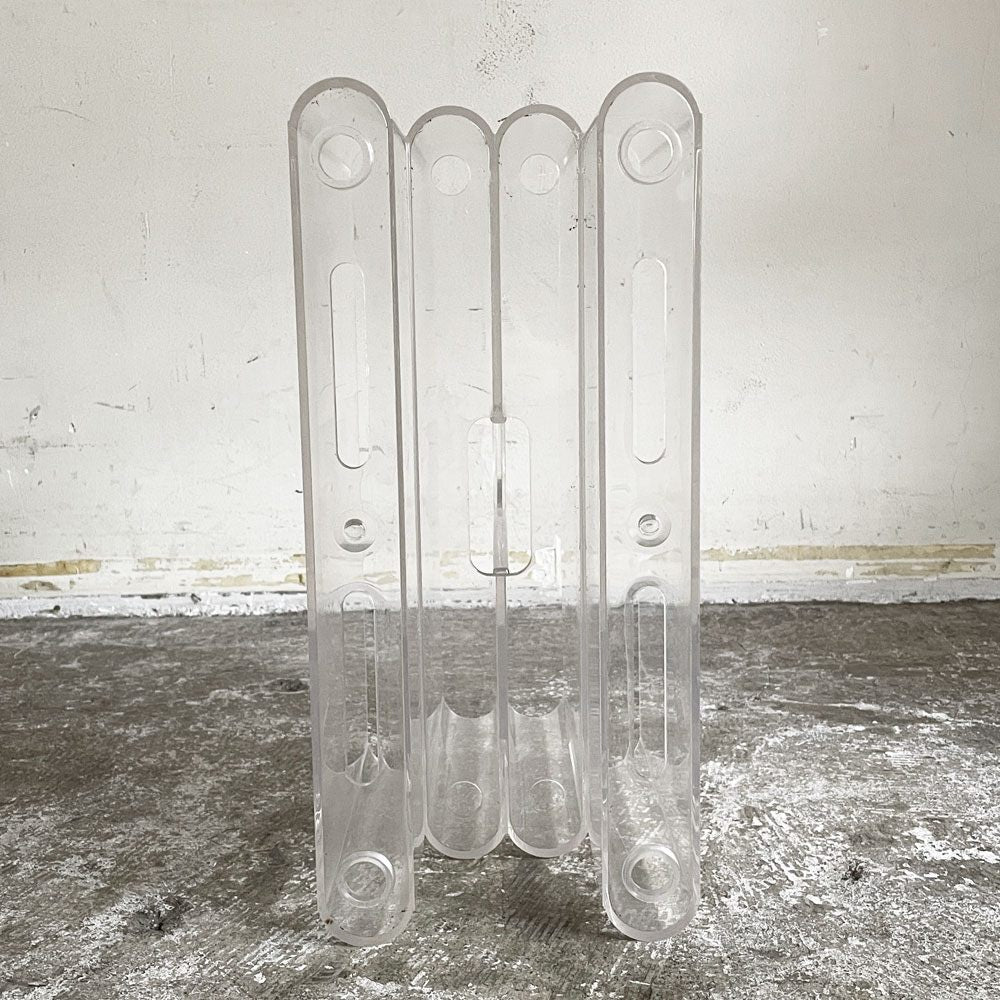 カルテル Kartell ポルタリビステ Portariviste マガジンラック 2段 4ポケット ジオット・ストッピィノ Giotto Stoppino クリア イタリア 廃番 ■