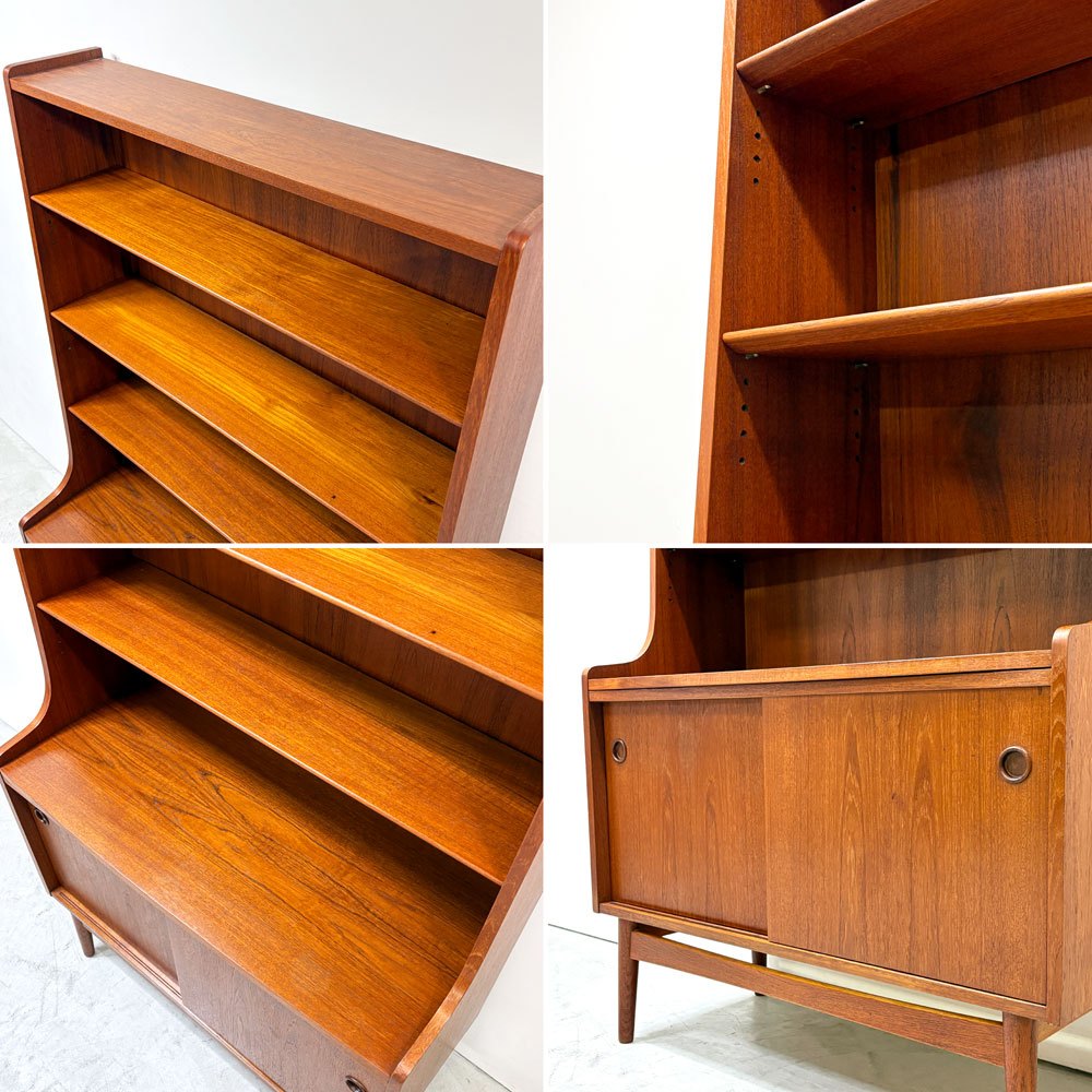 ボーンホルムス・モーベルファブリック Bornholms Mobelfabrik チーク材 ブックシェルフ 4段 本棚 飾り棚 H182cm ヨハネス・ソース デンマーク 北欧ビンテージ ●