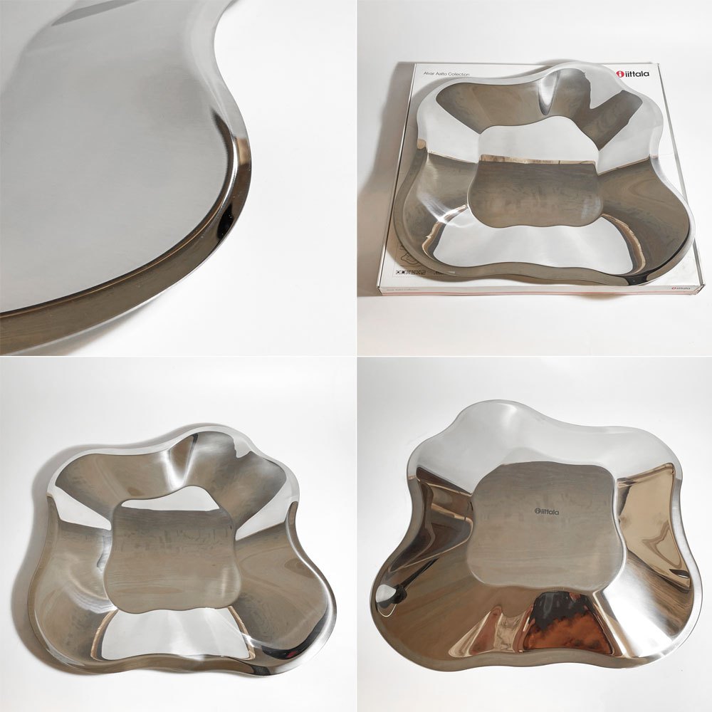 イッタラ iittala アルヴァ・アアルト コレクション Alvar Aalto Collection ステンレスボウル 504mm 箱付き トレー センターピース フィンランド 北欧雑貨 ★