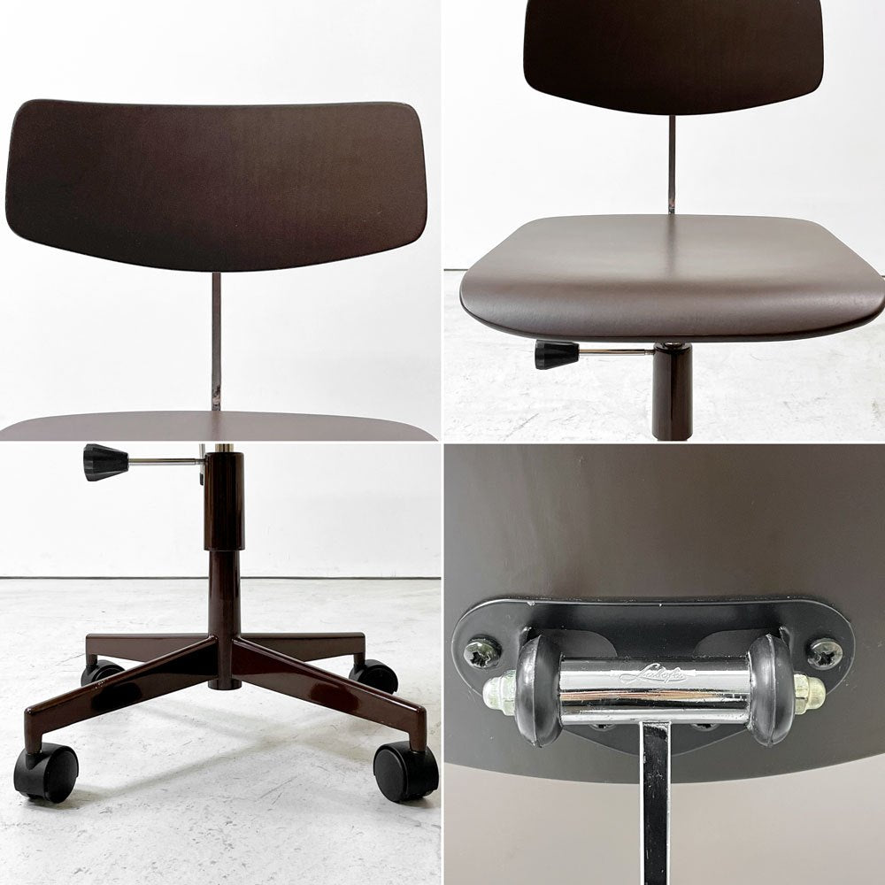 ラボファ Labofa デスクチェア オフィスチェア プライウッド ブラウン ダブルホイール 高さ調整可 デンマーク製 北欧家具 ●