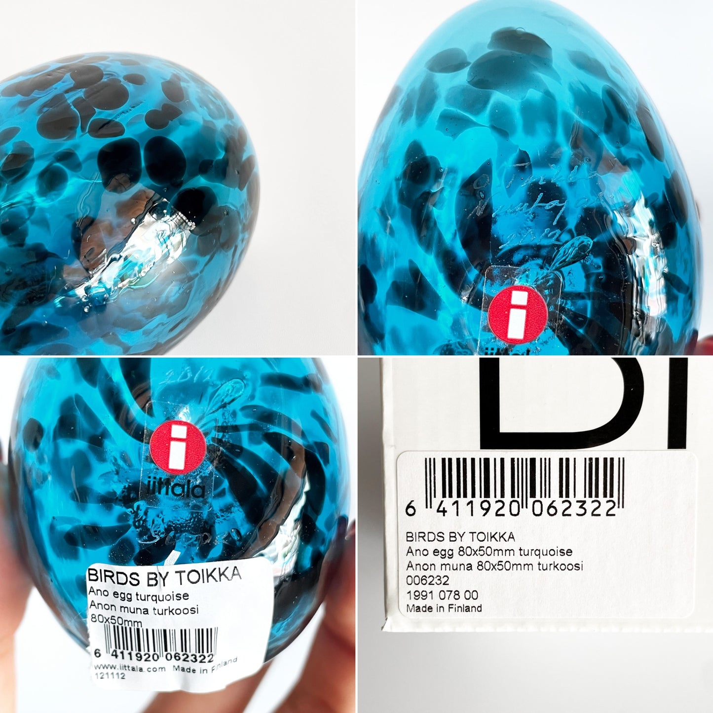 イッタラ iittala バーズバイトイッカ Birds by Toikka アノ・エッグ Ano Egg ターコイズ 2012年 SCOPE別注 フィギュリン オイバ・トイッカ Oiva Toikka イッタラバード 北欧雑貨 箱付 ■
