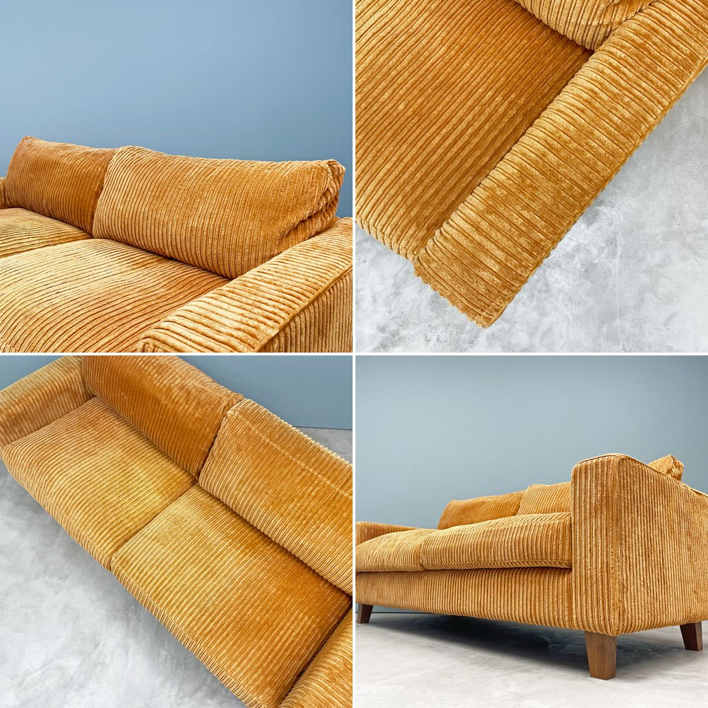 アクメファニチャー ACME Furniture ジェティ フェザー ソファ JETTY FEATHER SOFA 2シーター (L) コーデュロイ マスタード W187cm 定価￥332,200- ◎