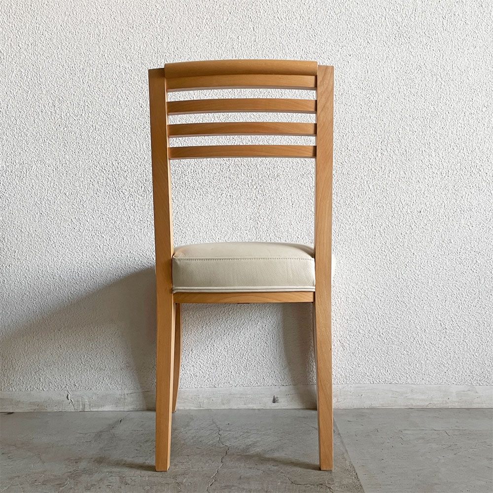 カッシーナイクスシー Cassina ixc. カジノ CASINO ダイニングチェア ビーチ材 レザーシート オフホワイト系 フィリップ・ユーレル Philippe Hurel 廃番 A 〓