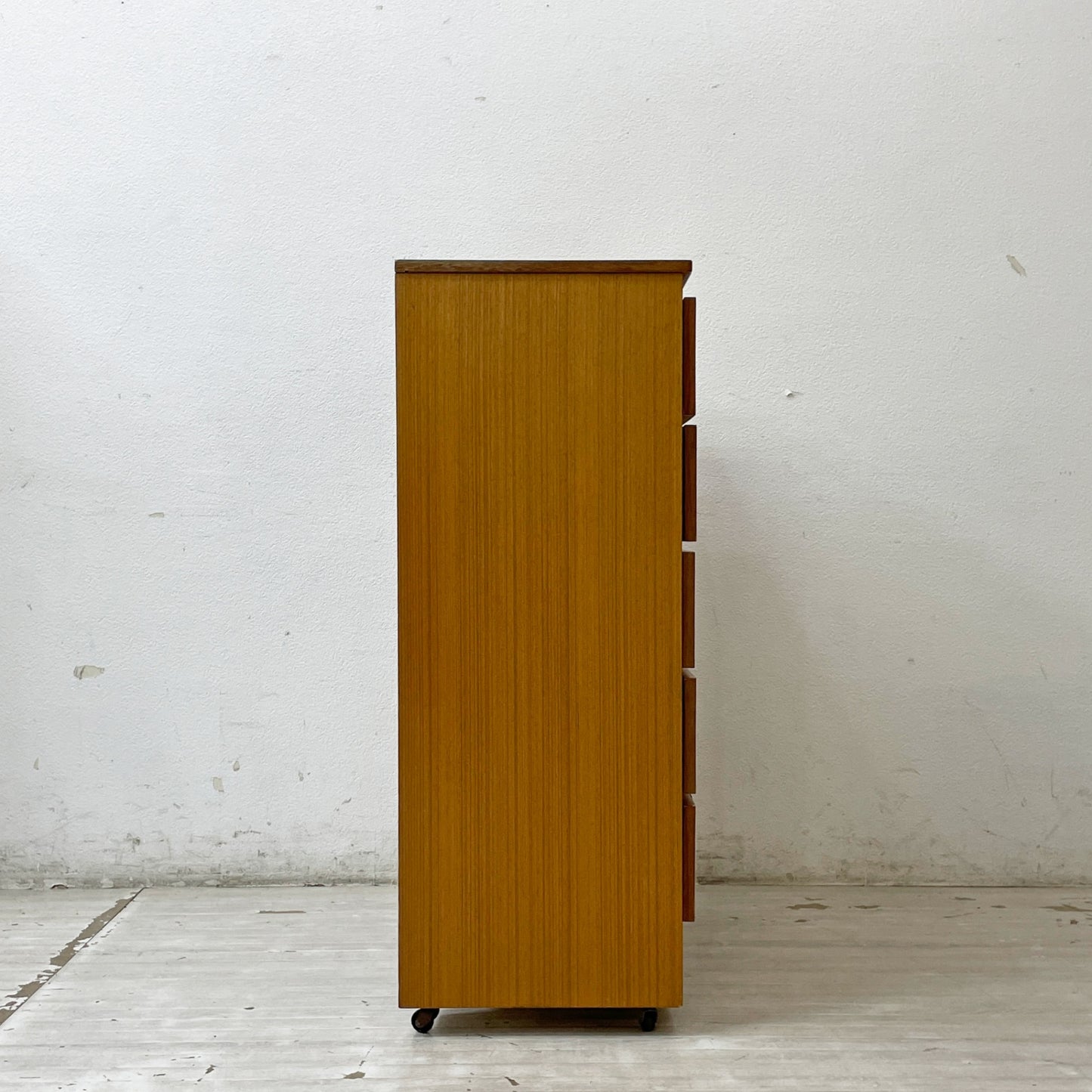JSサコルファニチャー JS sakol furniture チェスト キャビネット チーク材 5ドロワー 北欧スタイル スコットランド ビンテージ ●