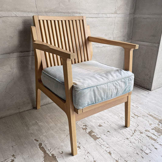 ダブルティー WTW アペルト チェア APERTO CHAIR NT アームチェア ラウンジチェア 1Pソファ アッシュ材 デニム地 西海岸 ウエストコースト ♪