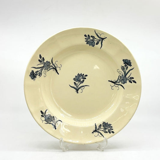 ロンシャン Longchamp ブルエ bluets 花柄ラウンドプレート ベージュ 深皿 Φ24cm フランス ビンテージ A ●