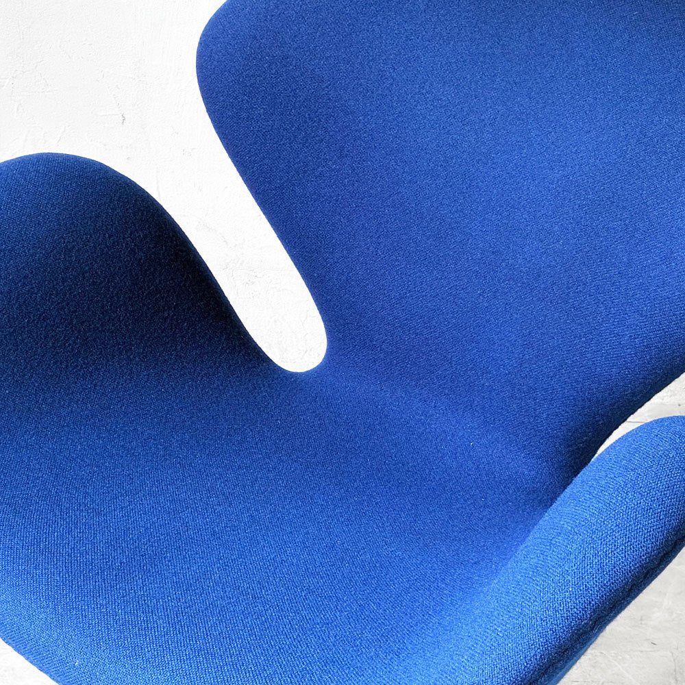 フリッツハンセン Fritz Hansen スワンチェア SWAN ラウンジチェア ブルー ファブリック アルネ・ヤコブセン ミッドセンチュリー 北欧 ★