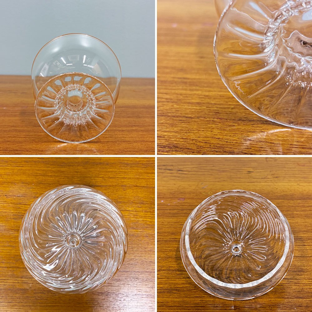 glass atelier えむに ガラス クリアの蓋物 蓋Flow 現代作家 B ◎