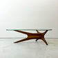 エイドリアン パーサル Adrian Pearsall ガラストップ コーヒーテーブル ウォールナット材 W127cm ミッドセンチュリー ビンテージ ●
