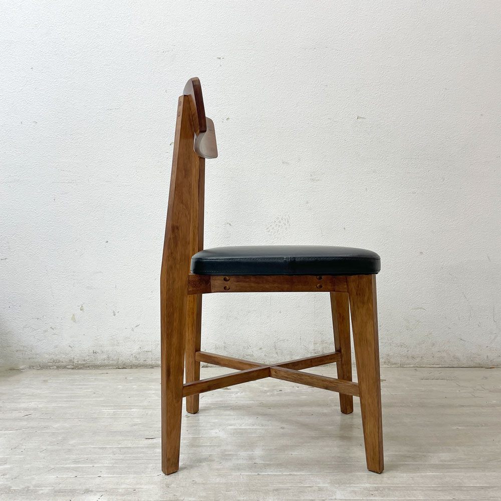 ジャーナルスタンダードファニチャー j.s.F シノン CHINON CHAIR ダイニングチェア PVCレザーシート  ラバーウッド材 ブラック A ●
