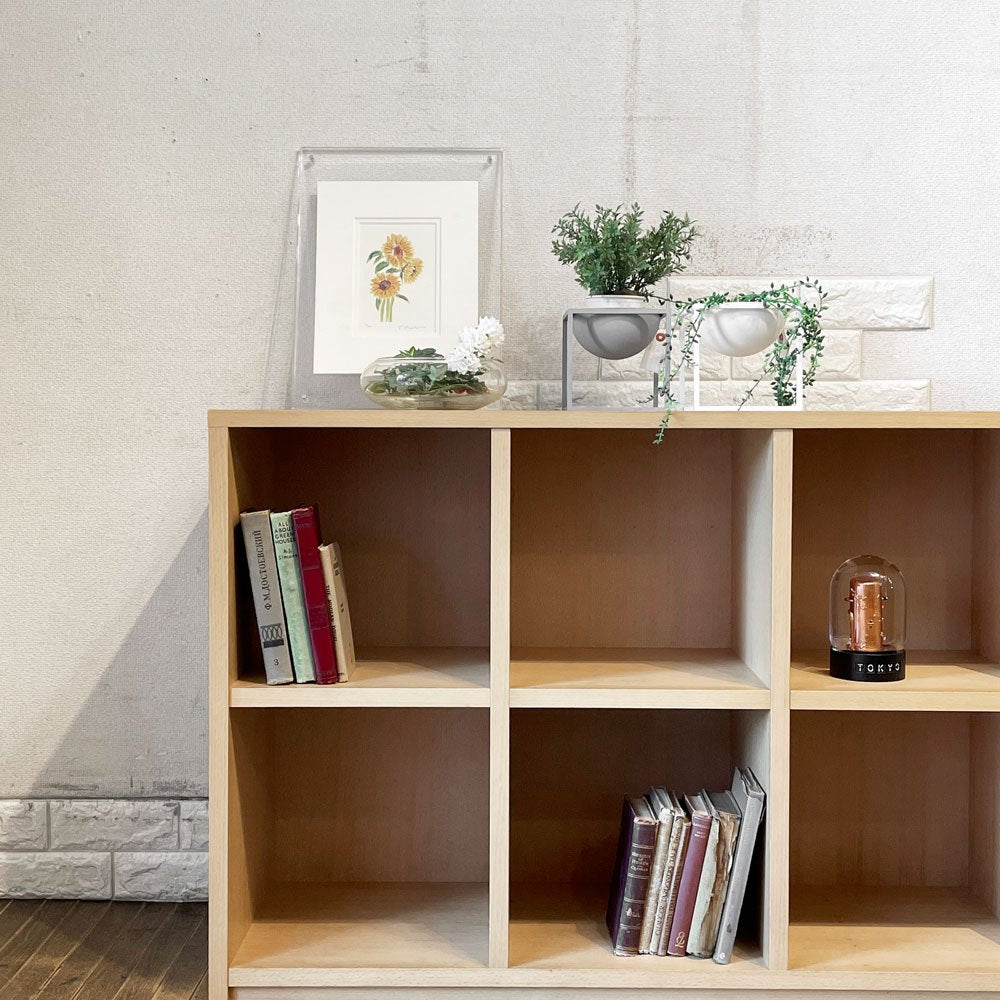 オーダー家具 木製 3x2 レコードラック シェルフ オープンラック ブナ材 W108.5cm ナチュラルデザイン ◎