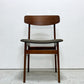 北欧ビンテージ Scandinavian Vintage ダイニングチェア チーク材 ファブリック ブラック系 デンマーク 北欧家具 ●