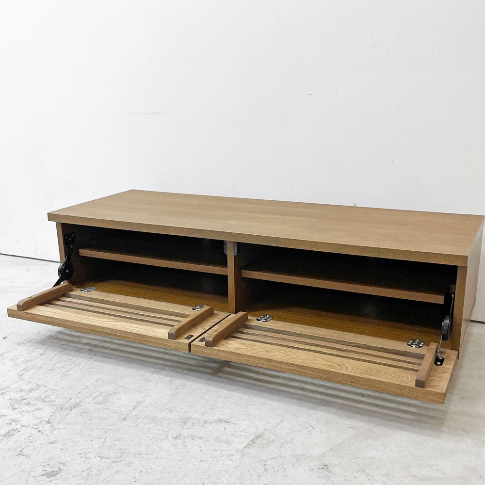 ウニコ unico レイン LIJN AVボード AV low board TVボード リビングボード ニレ材 スリット ナチュラルモダン W120cm 廃盤 ●