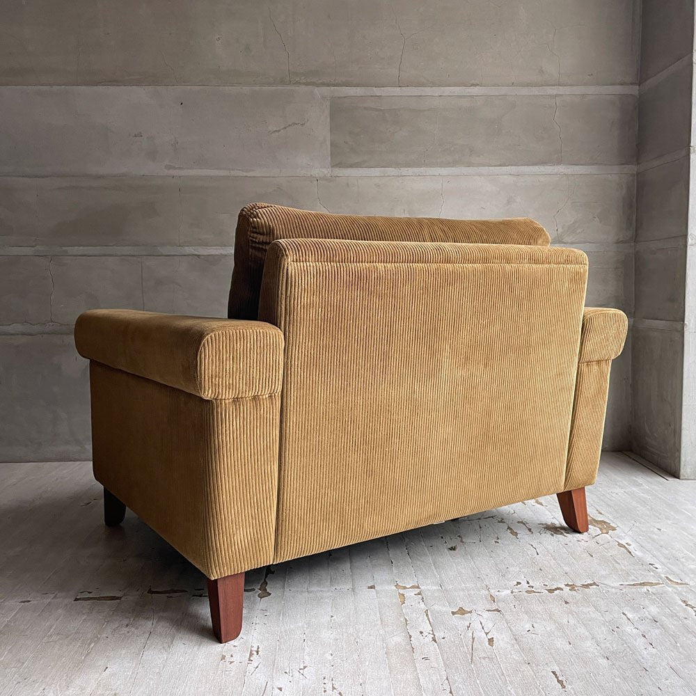 トラックファニチャー TRUCK FURNITURE FKソファ FK SOFA 1.5シーター F-21 グリーンコーデュロイ ウォールナット無垢材 定価￥352,000- ♪