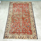 ビンテージ vintage トルコ製 手織り キリムラグ ランナー カーペット 絨毯 260x164cm レッド系 ボヘミアン柄 ◎