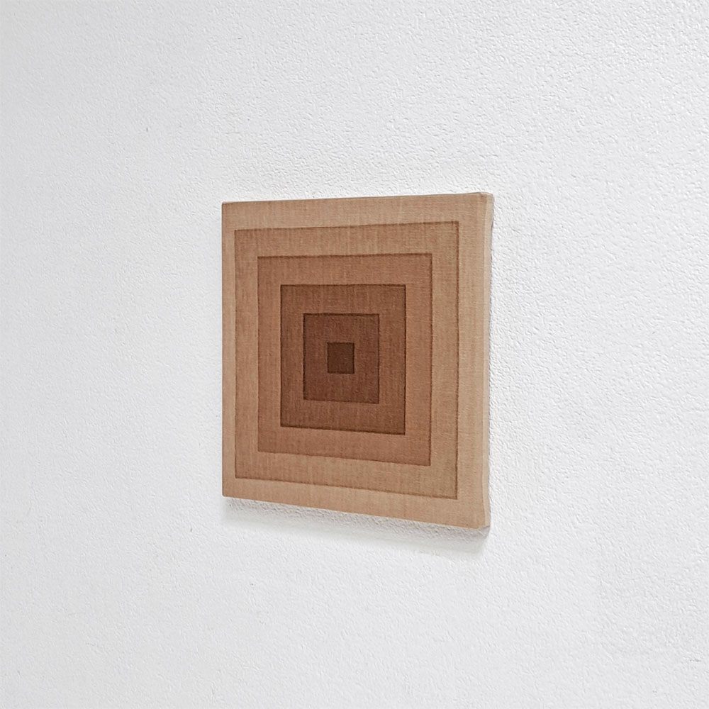 ヴェルナー・パントン Verner Panton ミラ エックス MIRA-X Mira-Spectrum スクエア SQUARE 27.5×27.5cm ベージュ コットン ビンテージ ファブリックパネル 希少 ●