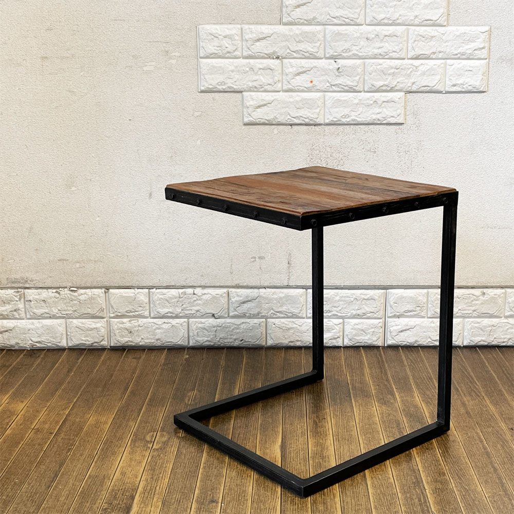 ディーボディ d-Bodhi ニュー サイドテーブル New Side Table チーク古材xアイアン インダストリアル ◎
