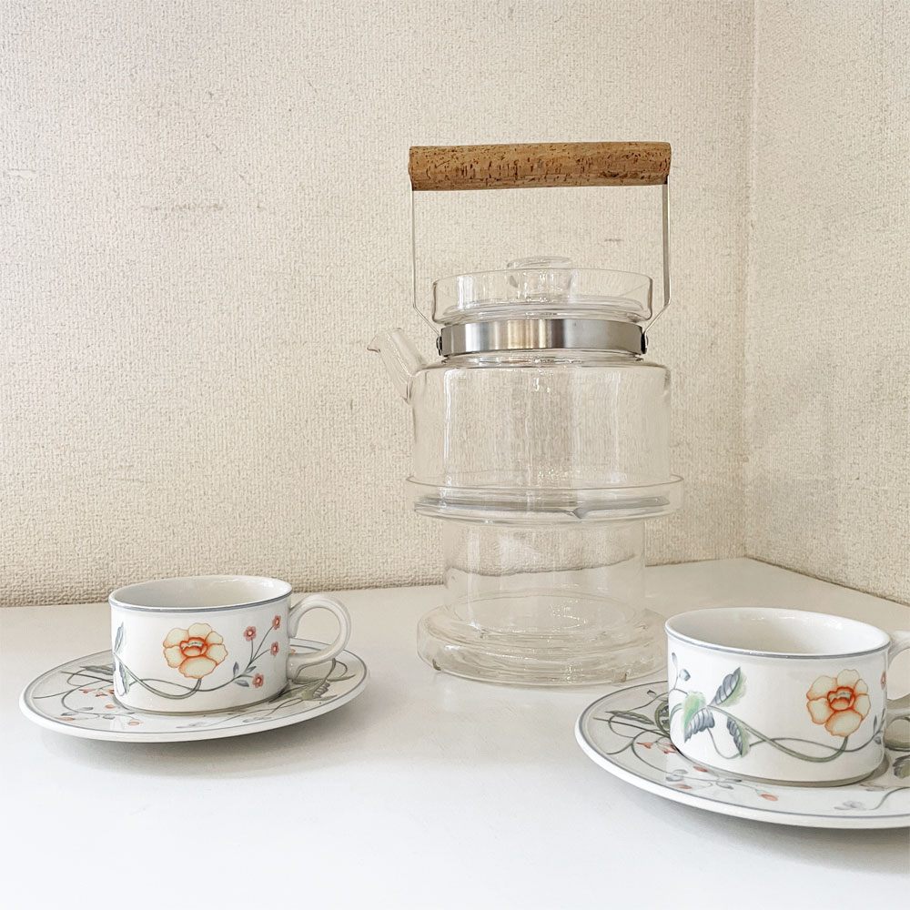 ボダノバ Boda Nova シグネ・ペーション・メリン Signe Persson-Melin ガラスティーポット＆ウォーマー Lサイズ コルクハンドル スウェーデン 北欧雑貨 ◎