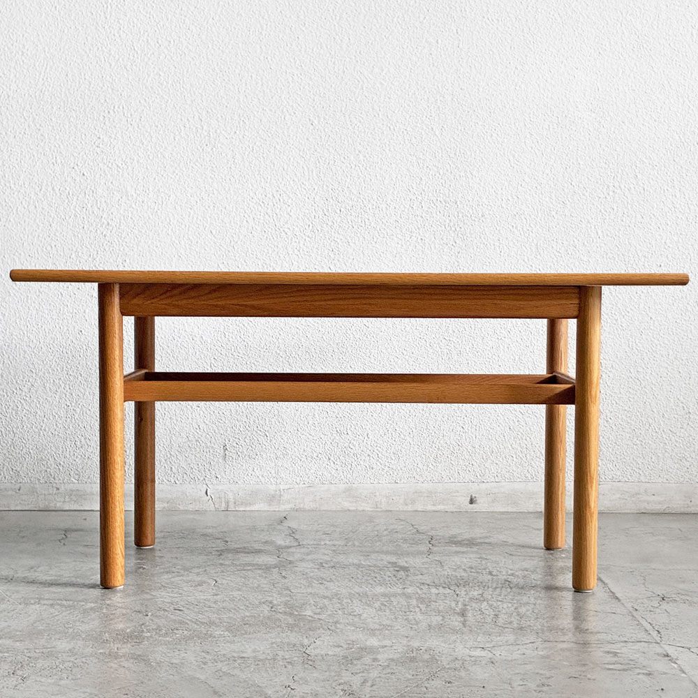 アクタス ACTUS ロッジ LODGE SOFA TABLE ソファテーブル リビングテーブル W110cm オーク材 天板下収納付 参考価格￥56,100- 廃番 〓