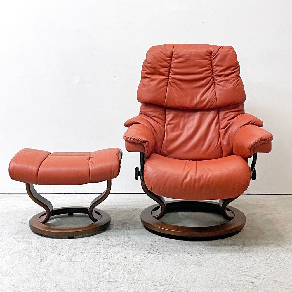 エコーネス EKORNES ストレスレスチェア Stressless レノ RENO リクライニングチェア オットマンセット Mサイズ ノルウェー 北欧家具 ●