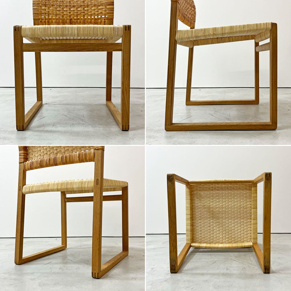 フレデリシア FREDERICIA BM61 ダイニングチェア オーク材 ラタン張り ボーエ・モーエンセン デンマーク 北欧家具 定価 ￥627,000- 現状品 ●