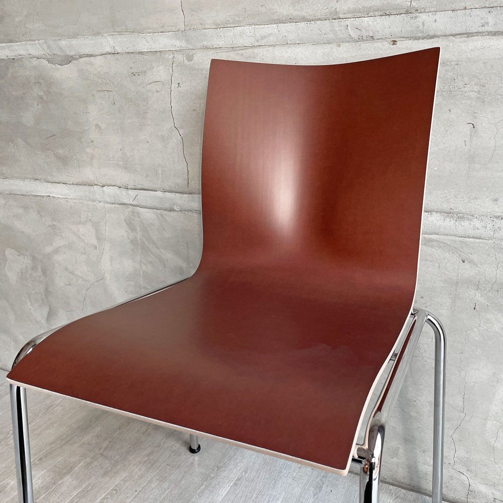 エンゲルブレヒト Engelbrechts チャリックチェア CHAIRIK Chair 101 ダイニングチェア スタッキング 4本脚 シナモン プライウッド スチール デンマーク 未使用品 定価63,800円 ♪