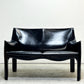 カッシーナ Cassina 414 CAB ラウンジアームチェア 2シーター キャブチェア 本革 ブラックレザー マリオ・ベリー モダン ●