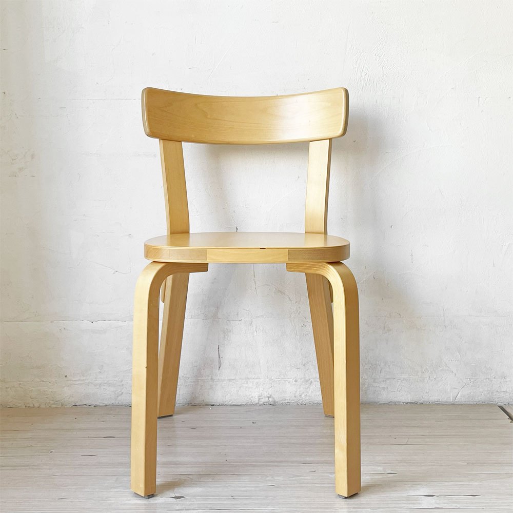 アルテック artek チェア69 Chair69 ダイニングチェア ナチュラルラッカー アルヴァ・アアルト Alva Aalto フィンランド 北欧家具 B ★