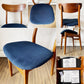 ウエストエルム West Elm クラシックカフェ Classic Cafe ダイニングチェア ファブリックシート ブルー系 ラバーウッド材 参考定価￥24,500- A ◎