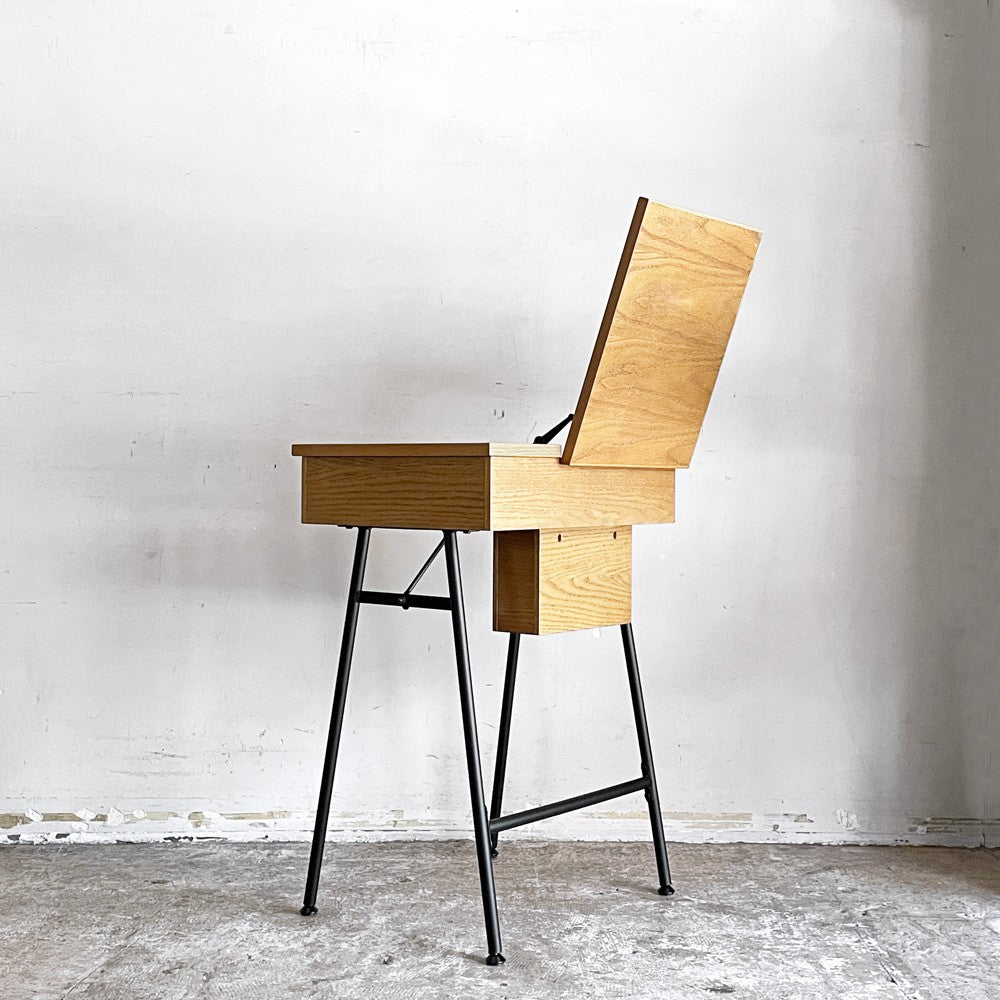 ジャーナルスタンダードファニチャー journal standard Furniture j.s.F リル バニティ デスク LILLE VANITY DESK ドレッサー オーク材 アイアン ボックス付  内蓋 S字フック 欠品 インダストリアル ■