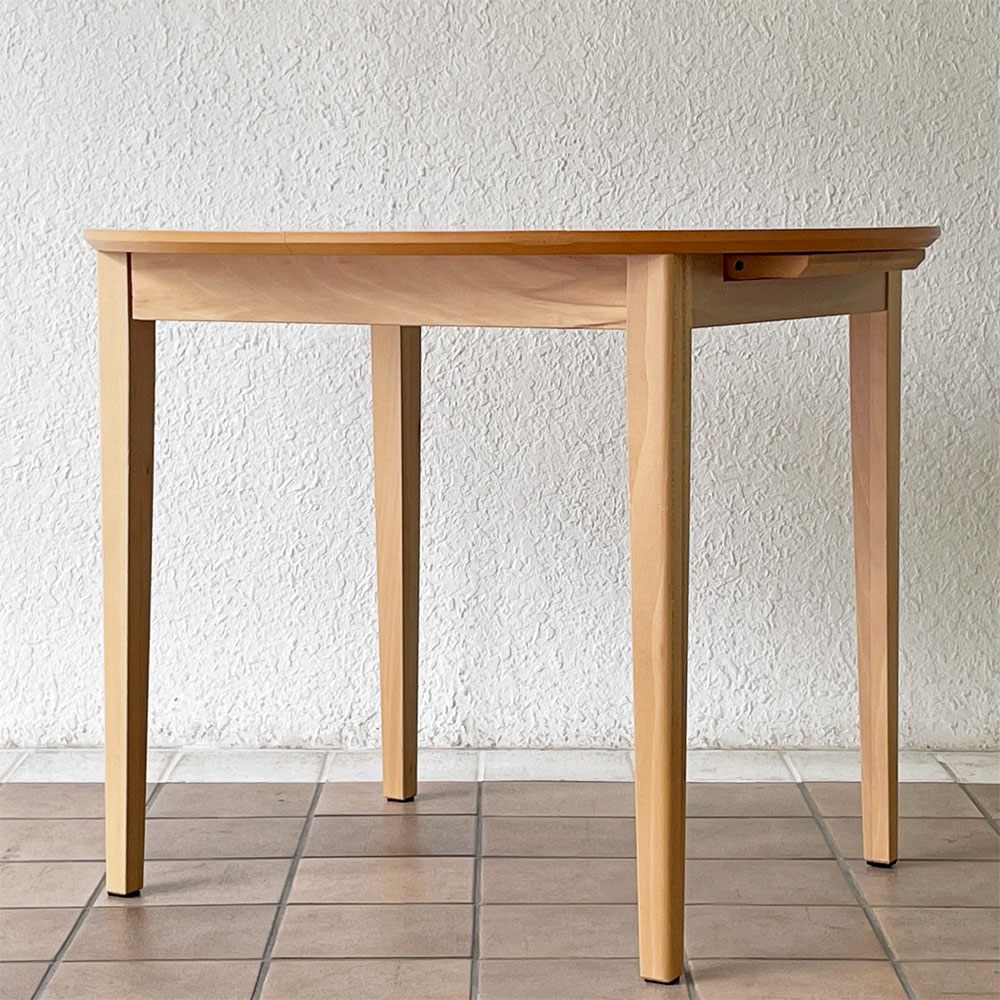モダンデザイン Modern Design メープル材 ダイニングテーブル エクステンション オーバル W90-120cm 国産家具 ナチュラル ◇